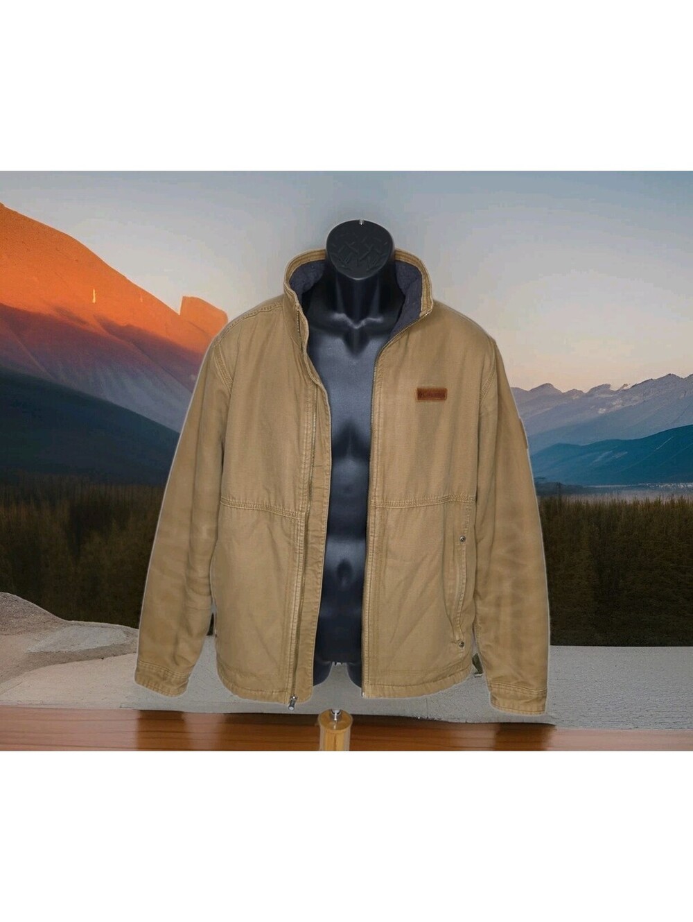 Columbia Duck Canvas Work Jacket Sherpa Lined Men Medium Chore Western Barn Coat